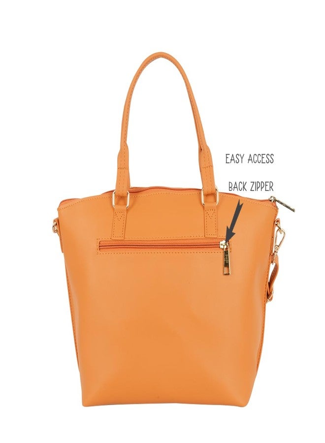 Baggit Women Orange Tote Handbag Medium Size | Ladies Stylish Casual Purse Bag - Image 4